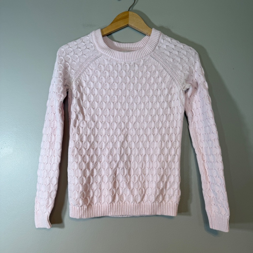 Old Navy Pink Honeycomb Cable Knit Raglan Crew Neck Sweater XS